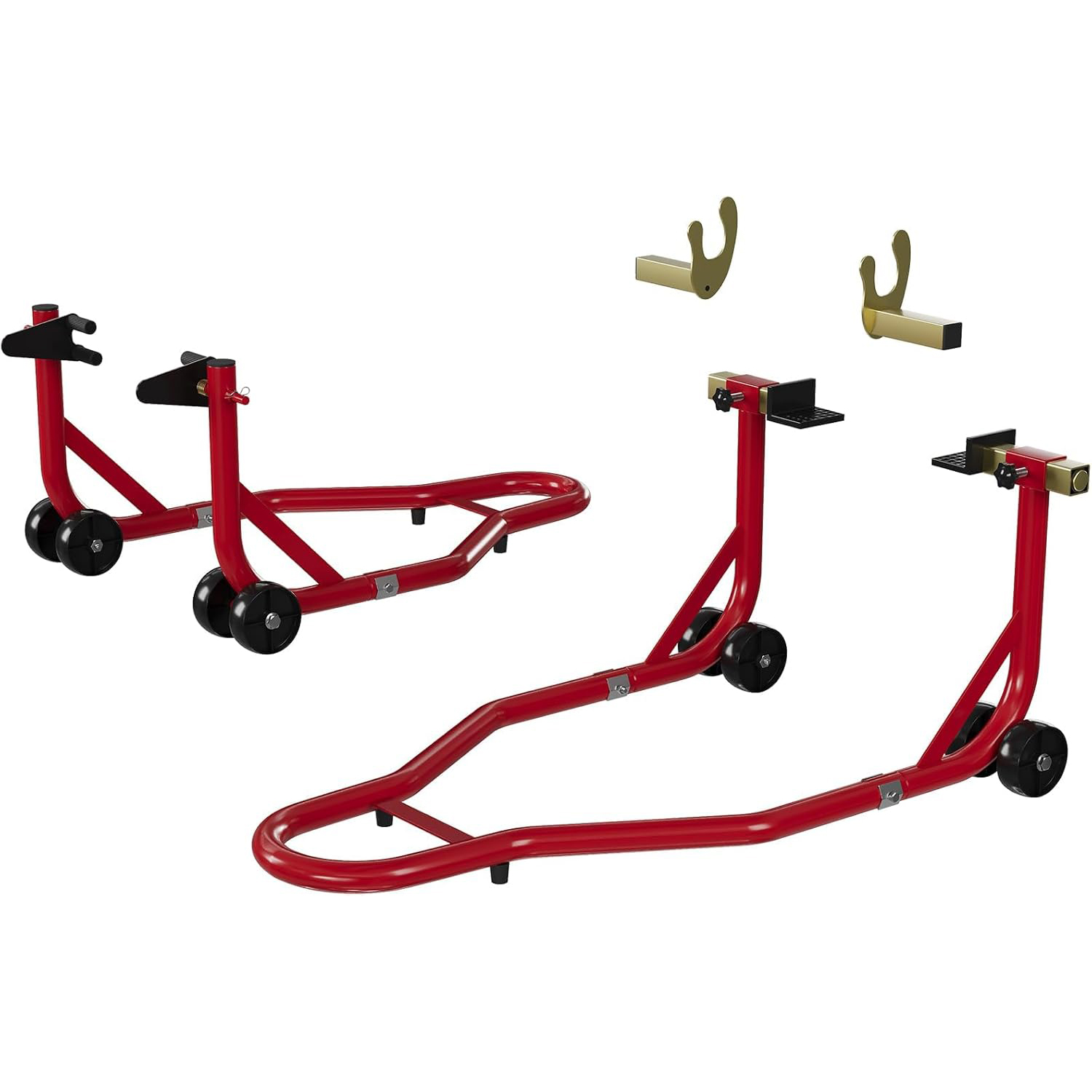 Soporte de elevación de rueda de motocicleta: carrete basculante ajustable en forma de U/L, soporte profesional para mantenimiento y reparaciones de motocicletas