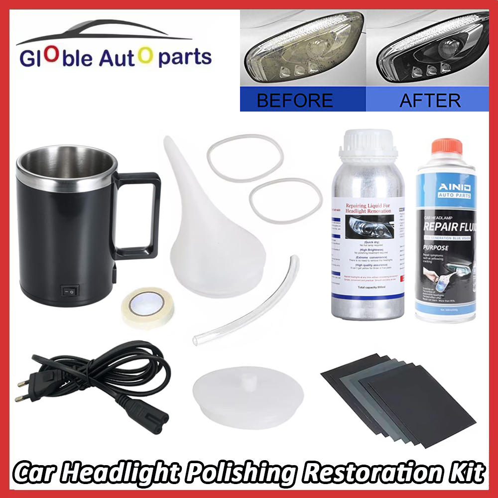 Kit de polissage chimique pour phares de voiture, liquide de réparation polymère, dissolvant de rayures, Kit de restauration de vernis pour phares de voiture