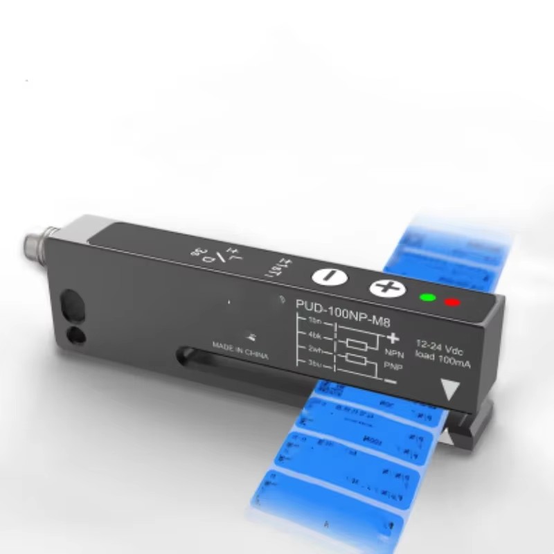 Hoge Kwaliteit Teller Sensor PUD-100N PUD-100NP-M8 NPN PNP zelfklevende Label Sensor Peel Off Foto-elektrische Schakelaar PUD-050NP