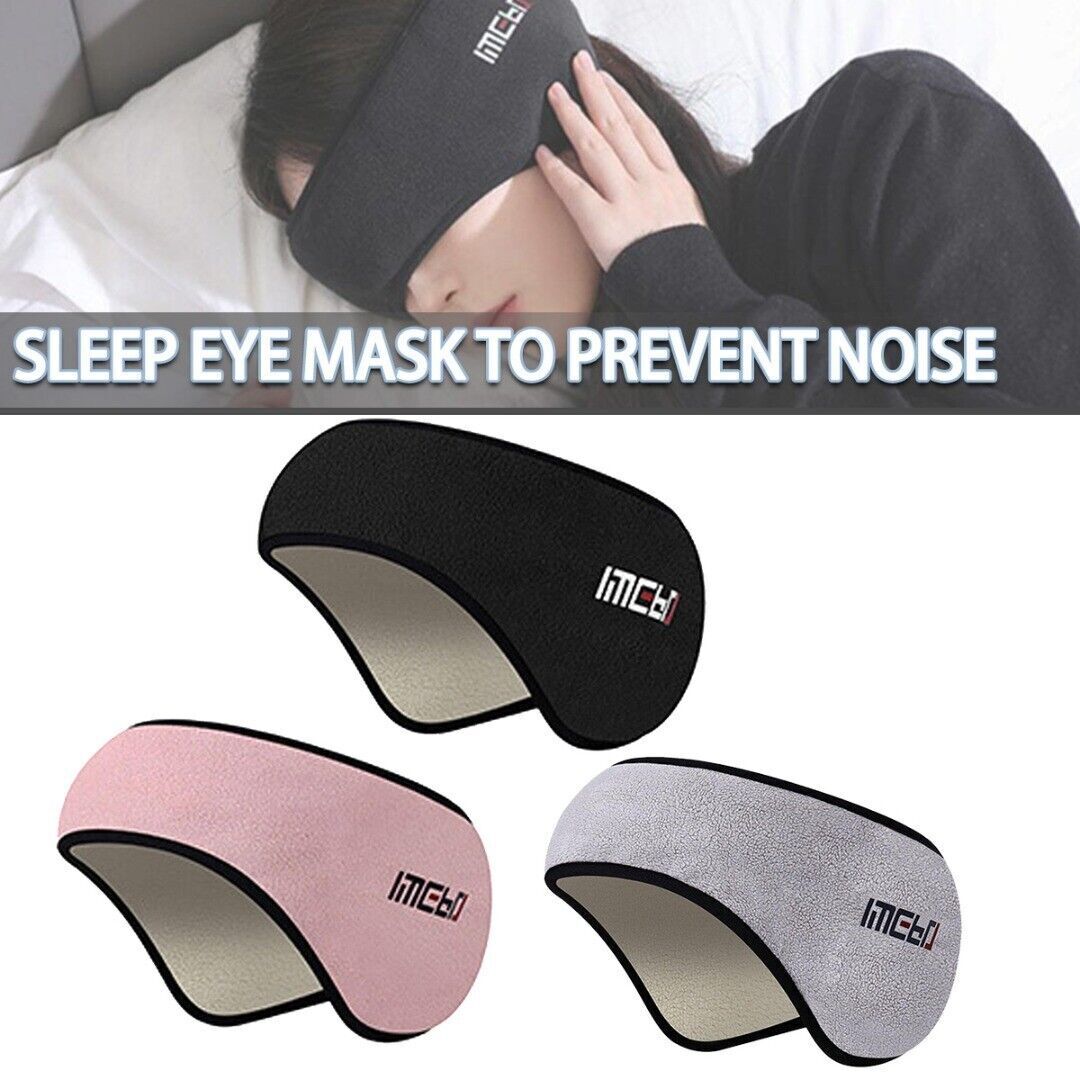 Máscara de ojos para dormir 2 en 1 para hombres y mujeres, orejeras de terciopelo cálido, aislamiento acústico, reducción de ruido, máscara de protección para dormir, Invierno