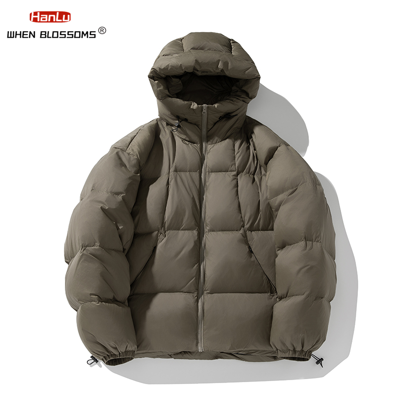 Chaqueta de invierno para hombre, chaqueta de plumón de pato blanco de alta calidad, acolchada, ligera, regordeta, cálida, impermeable, con capucha