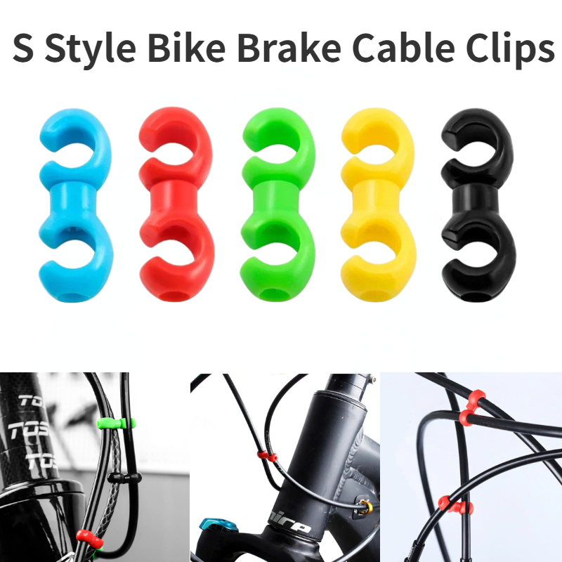 10 pçs estilo s clipes de cabo de freio de bicicleta rotativo mtb mudança de freio engrenagem cabo fivela ciclismo cruz mangueira guia linha clipes