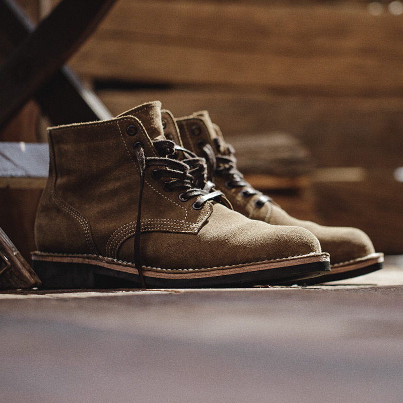 Maden Sepatu Bot Tempur Suede Terpisah M43 Antik Pria Sepatu Bot Gurun High-Top Sepatu Bot Kerja Ujung Bulat untuk Sepatu Musim Gugur dan Musim Dingin Luar Ruangan