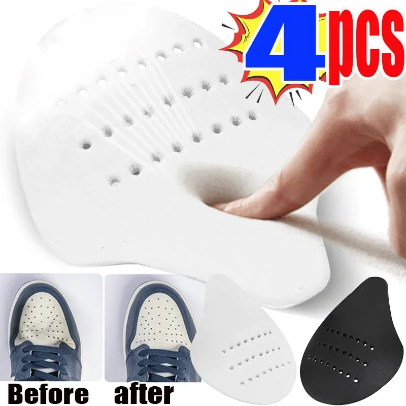 4/2 Uds zapatillas de deporte escudo zapatillas antiarrugas arrugadas zapatos plegables soporte puntera zapatos deportivos bola cabeza ensanchadora cabeza escudo