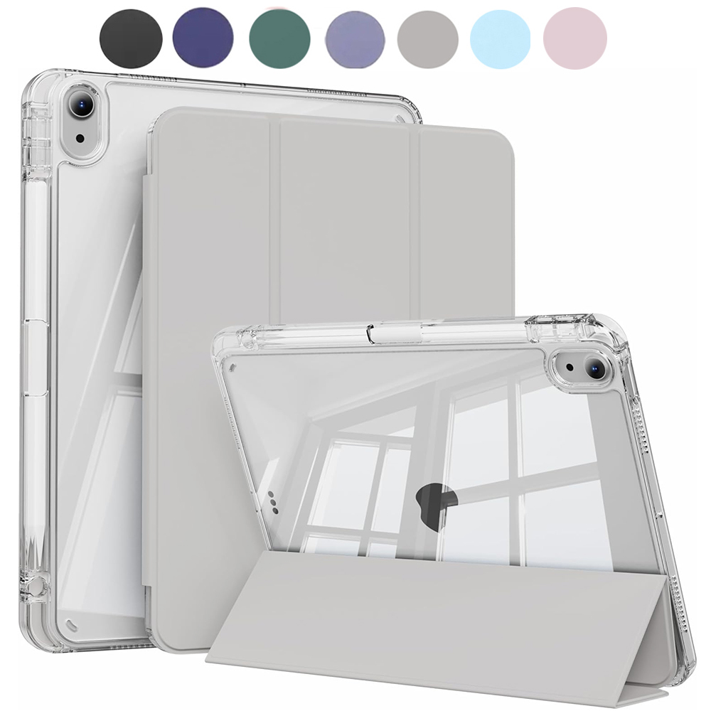 Funda para iPad 5 6 7 8 9 10 11 Air 1 2 3 4 5 6 7 Mini 6 7 PC carcasa trasera acrílica transparente mate encendido/apagado automático
