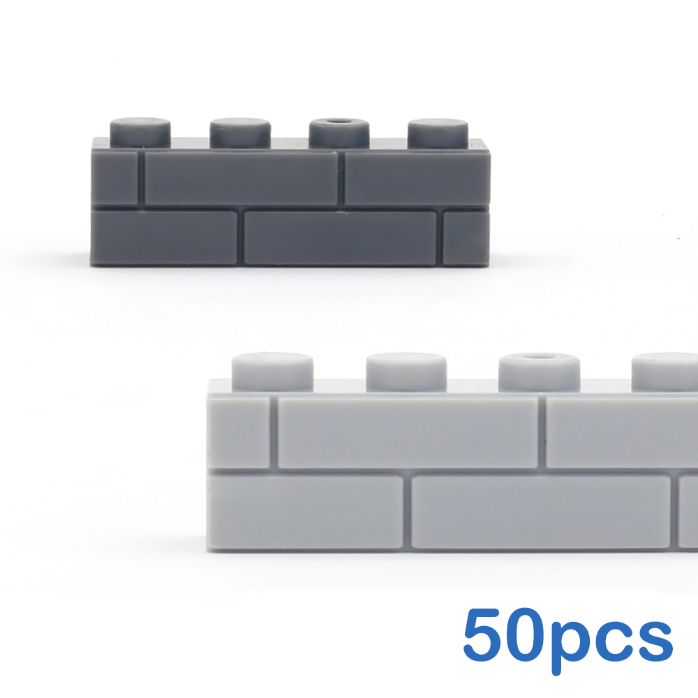 50 Uds. Bloques de construcción DIY figuras de pared gruesas ladrillos 1x4 puntos tamaño creativo educativo Compatible con marcas de juguetes para niños