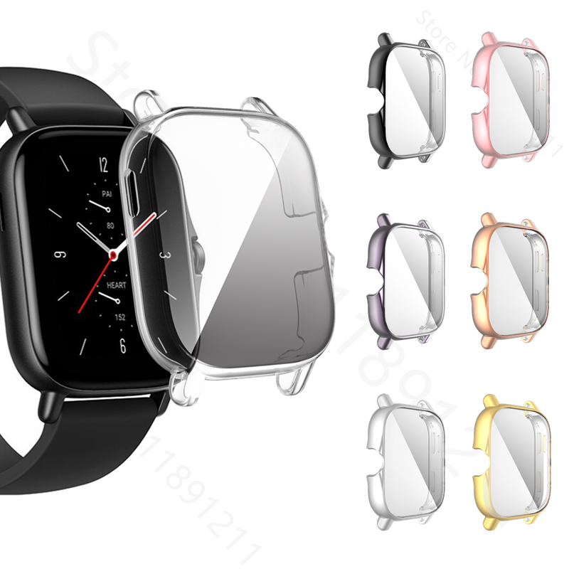 TPU Protective Cover For Amazfit GTS 2/2e/3/4 Screen Protector Case For Huami Amazfit Bip U/GTS 2 Mini Watch Protection Shell