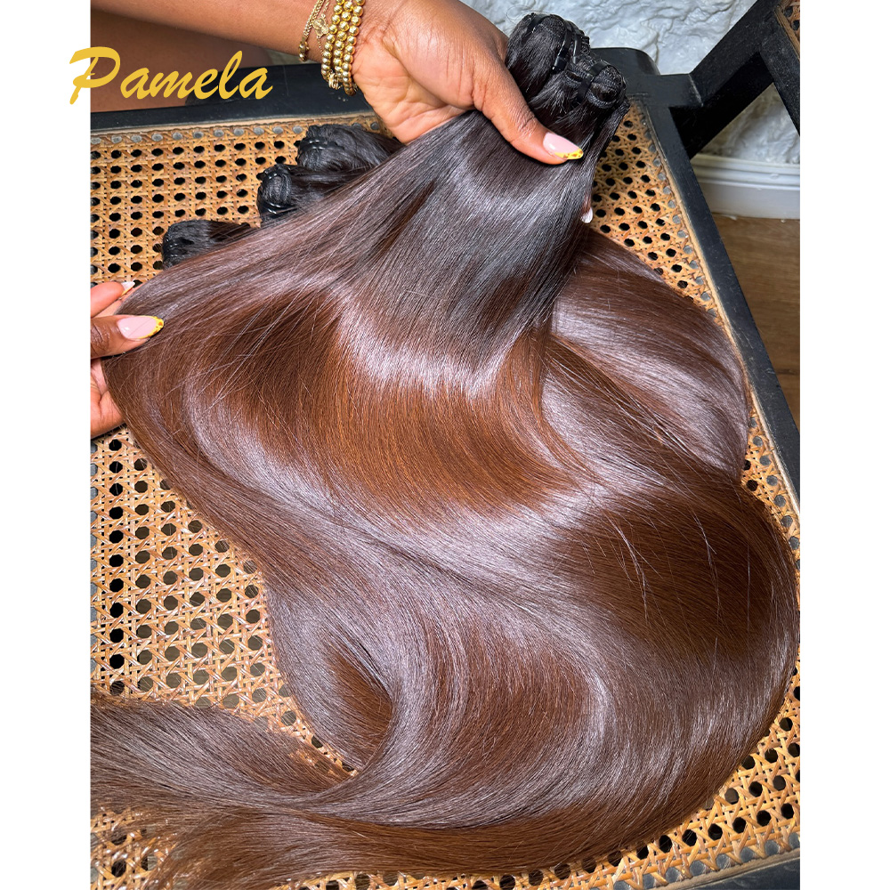 Osso dritto Ombre1b 4 capelli umani colorati tessuto vergine non trattato al 100% 3 pacchi estensioni dei capelli umani reali per le donne
