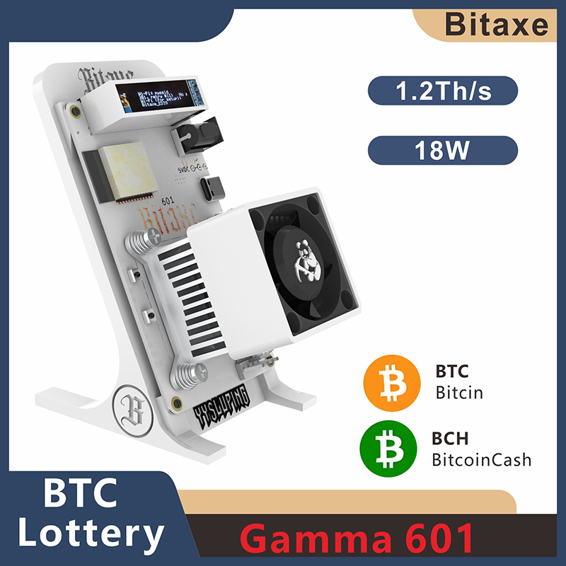 2025 mais recente minerador Bitcoin de código aberto Bitaxe Gamma 601 1.2TH/s silencioso e sem ruído com fonte de alimentação