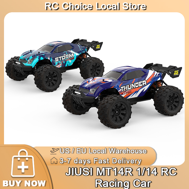 JIUSI mobil balap RC MT14R 1/14, mainan truk RC Off-road 3S 35C 2200mAh 80km/jam Motor tanpa sikat 2.4G berpengendali jarak jauh