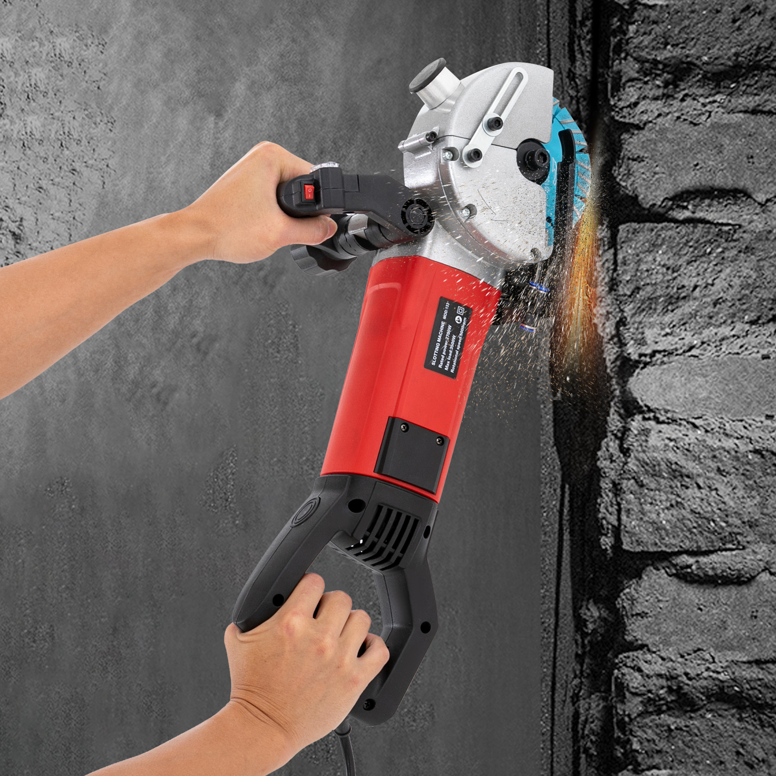 Machine à rainurer au laser pour rainurer les murs, scie diamantée pointue, rainurage du béton, profondeur de coupe pliable 3500, 1,65 pouces, 5000 W