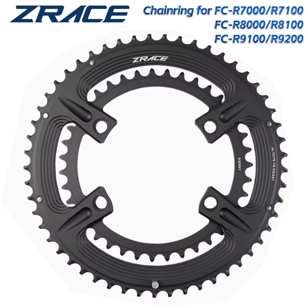 ZRACE 105 FC-R7000 / ULTEGRA FC-R8000 / DURA-ACE FC-R9100 Asimetris Peta Chainring, 50-34T 52-36T 53-39T, 110BCD BCD110 4 Baut