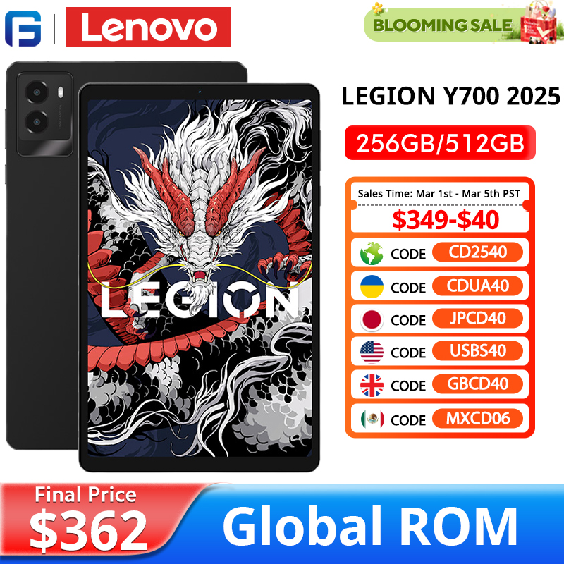 Global ROM Lenovo LEGION Y700 2025 Tablet Snapdragon 8 Gen 3 Octa Core 8.8 Inch 165Hz Display Android 14 6550mAh Battery