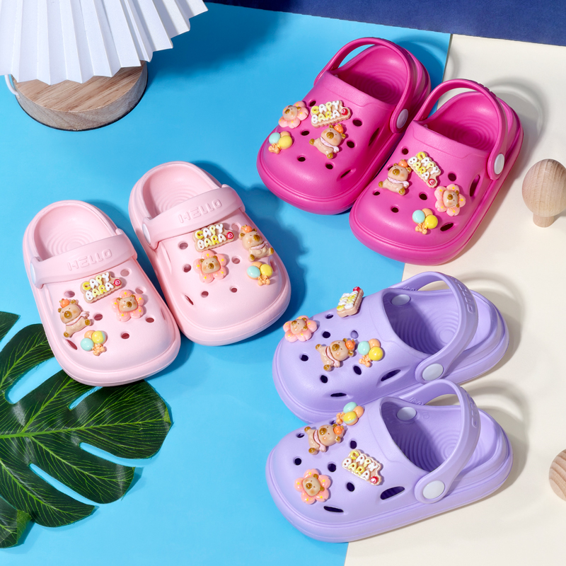 Cute Capybara Children's EVA Garden Shoes Summer Anti-slip Waterproof Breathable Boys and Girls Outdoor Slippers Beach Sandals