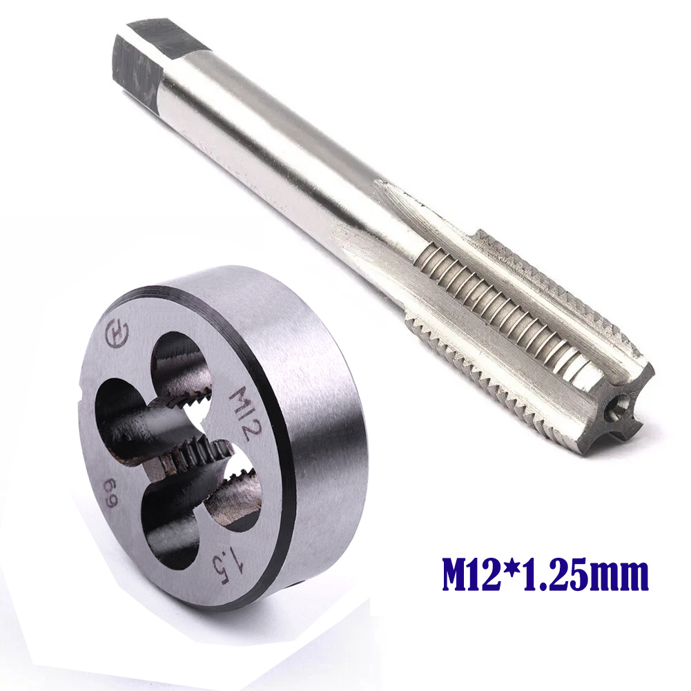 1pc M12*1.25mm Right Hand Metric Thread Tap/Die HSS Machine Threading Taper Plug Tap Round Die