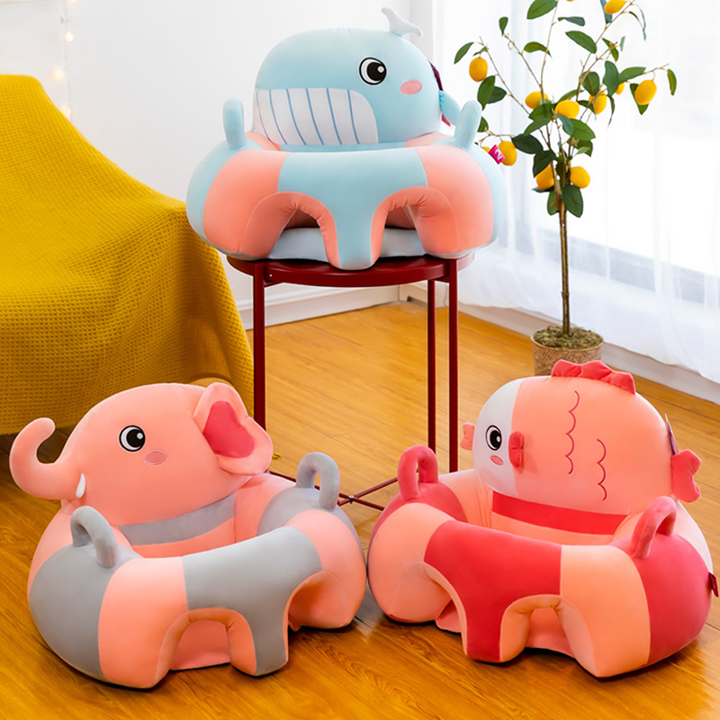 1 pçs assento de apoio do bebê sentar-se cadeira macia almofada sofá travesseiro de pelúcia brinquedo animal sofá assento almofada