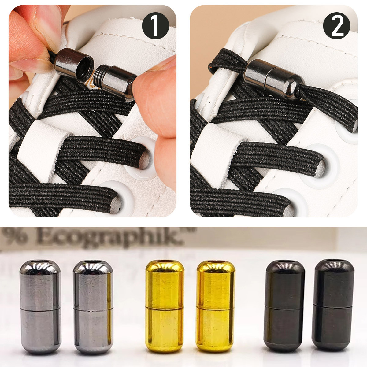 5 paia di alluminio uomo donna lacci delle scarpe fibbia lacci in metallo blocco bambini e adulti senza cravatta lacci pigri capsule fibbia accessori
