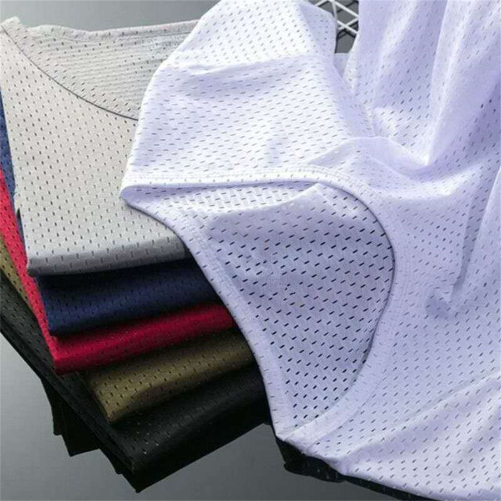Rompi Jaring Sutra Es Pria Kerah O Ringan Pakaian Olahraga Musim Panas Kaos Tanpa Lengan Tank Top Kasual Fashion Outerwear