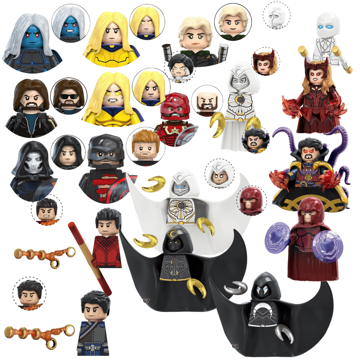 Blind Box Mini Building Blocks TV6208 Figur Big Goblin Spiderman Iron Man Venom Captain Hawk Deadpool Armor Hadiah Natal Mainan
