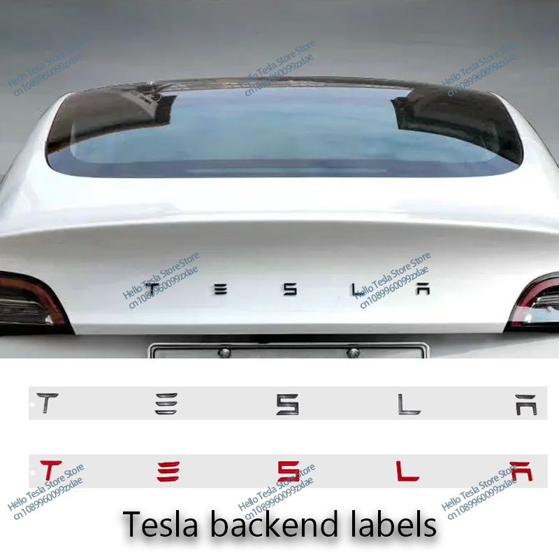 Logotipo 3D ABS, emblema Tesla, letras, insignia para maletero de coche, etiqueta de letra trasera galvanizada para el modelo 3, accesorios modificados S X