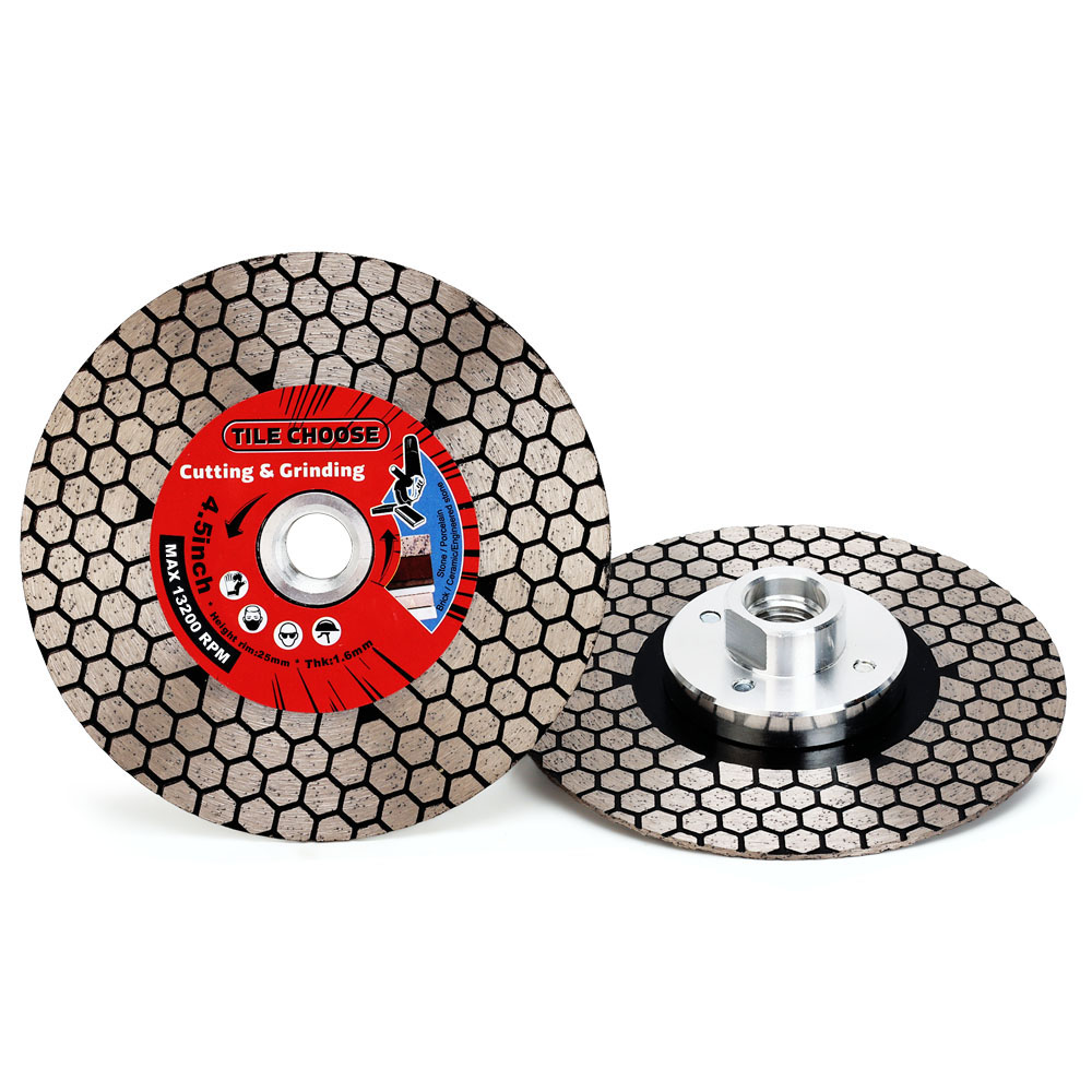 Casaverde D115mm/125mm แผ่นตัดเพชรกระเบื้อง,ใบมีดบดพอร์ซเลนพร้อมหน้าแปลนแบบถอดได้สําหรับตัดบดหิน