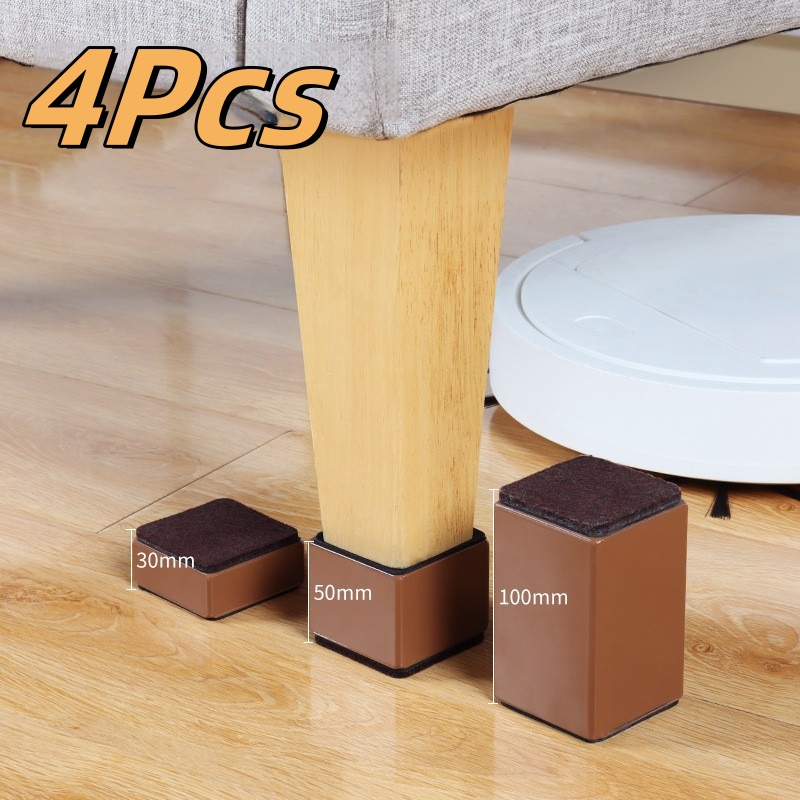 Lot de 4 patins rehausseurs en acier au carbone pour meubles lourds, canapé, lit, table, chaise – Tapis antidérapant résistant à l'usure, protection de sol