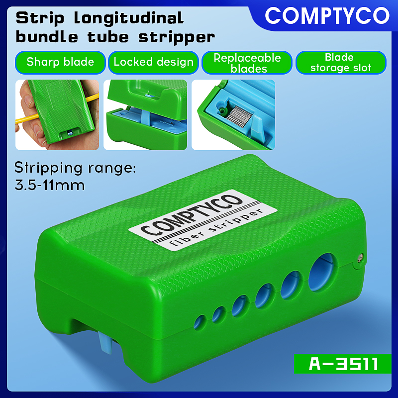 COMPTYCO 1.2-3.3 มม.ยาวกลางเครื่องมือตัดท่อ Tube Slitter ไฟเบอร์ออปติกริบบิ้น Optic CABLE Stripper