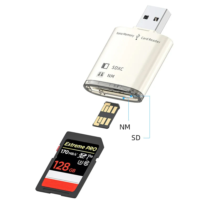 2 Port USB 3.0 Kartenleser 8 GB-128 GB SD SDXC für Huawei NM Nano Speicherkarte Schreiben Adapter Laptop PC Speicher Verlängern USB Konverter