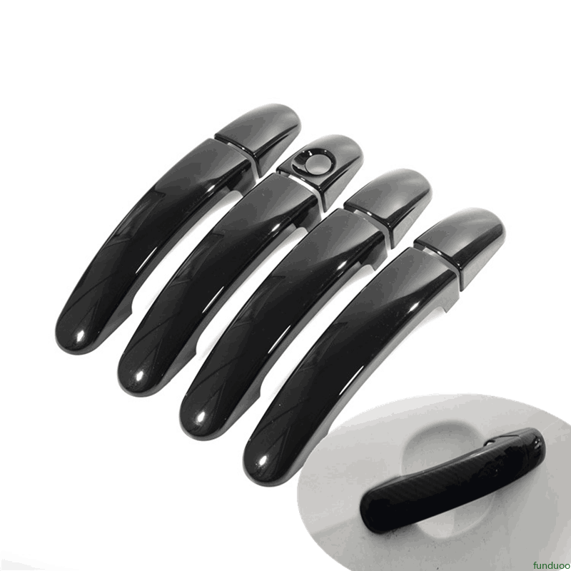 Per Ford Focus 2012 2013 2014 2015 2016 2017 2018 Nero lucido Cromato Maniglia della portiera Copertura Trim Sovrapposizioni Accessori per lo styling
