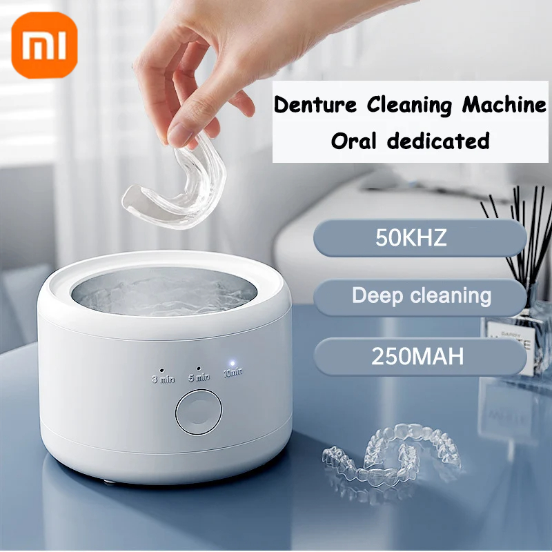 Xiaomi-caja de limpieza de tirantes eléctricos multifunción, retenedor Invisible, máquina de limpieza de dentaduras postizas, limpiador de joyería y ortodoncia