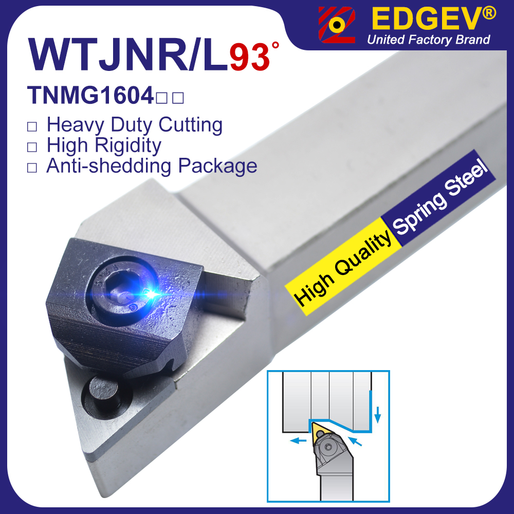 Porte-outil de tournage pour tour WTJNR WTJNL 1616H16 2020K16 2525M16 3232P16 avec plaquettes indexables TNMG 160404 160408