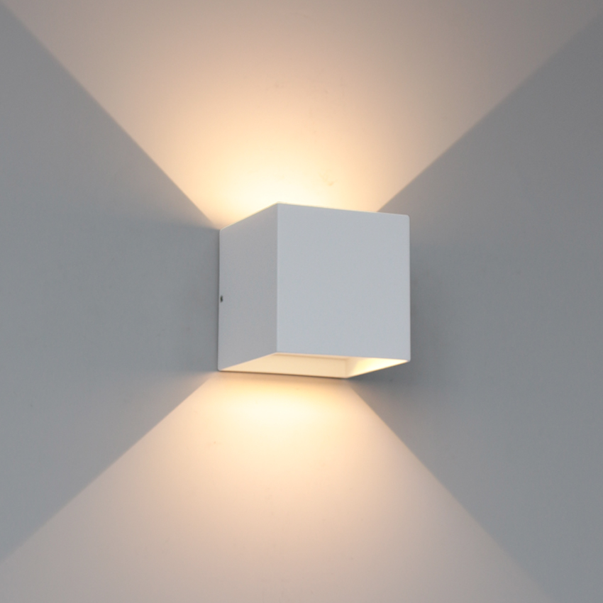 Lâmpada de parede led à prova d'água, 6w/12w, preto/branco/cinza, para decoração interna e externa, iluminação de parede de alumínio, ac 110v 220v