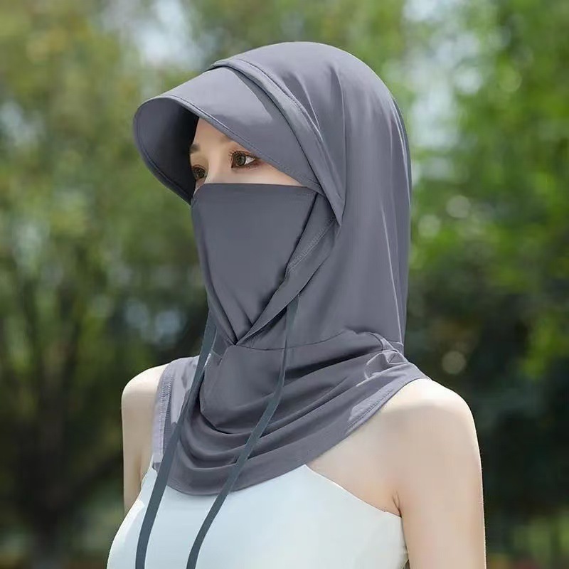 Verão proteção uv máscara facial lenço de seda gelo pescoço gaiter para ciclismo viagem ao ar livre protetor solar respirável sol para homens