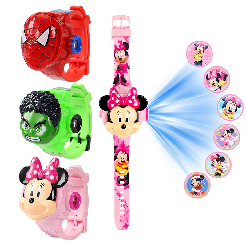 Relojes Disney Mickey para niños y niñas, proyección 3D, Frozen, Elsa, Minnie, reloj Digital para niños, regalo escolar, reloj infantil