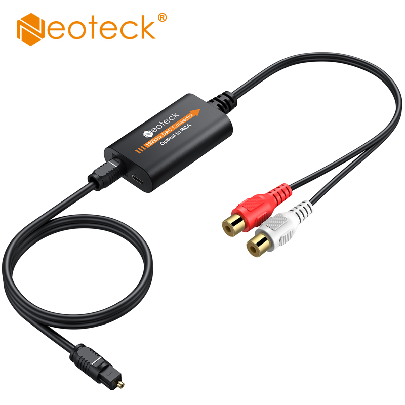 Neoteck 192khz dac konverter spdif zu rca digital zu analog audio konverter optischer toslink to rca audio adapter