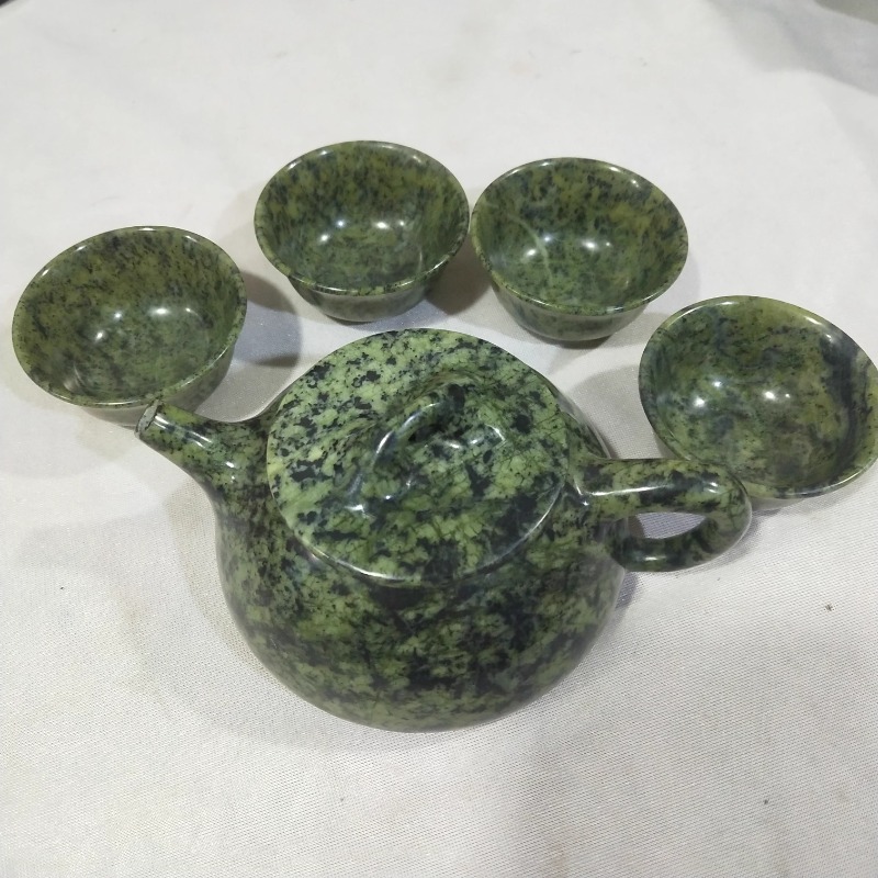 Tetera de Jade Tibetano para el hogar, medicina magnética activa, piedra de rey shipiaotibetano, meteorito de tesoro, olla de vino, una olla, cuatro tazas