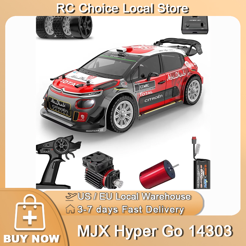 Mobil Drift Rc 1/14 MJX 14303 2.4G Truk Reli Drift Kecepatan Tinggi Mobil RC Off-Road 4WD Tanpa Sikat Hyper Go untuk Dewasa untuk Mainan Anak-anak