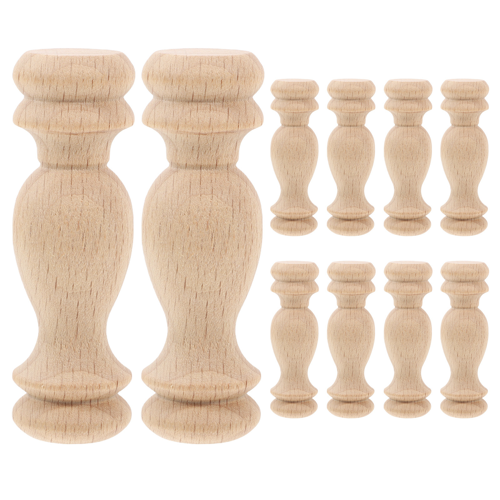 10 Piezas de Columnas Romanas en Miniatura de Madera Maciza para Decoración de Jardín, Patio, Parque, Balaustre, Poste, Columna de Madera para Bricolaje