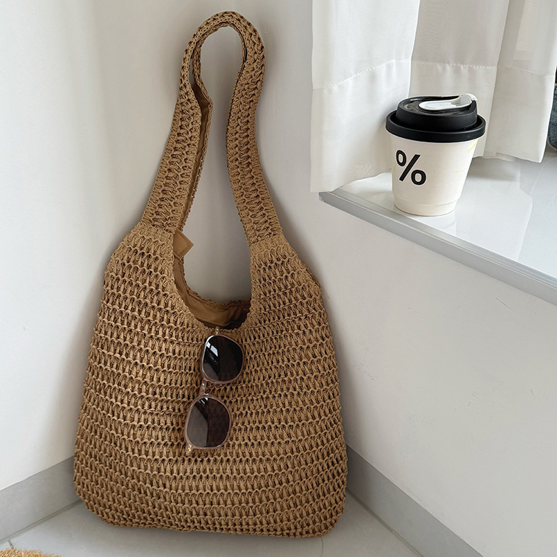 Mode rotin femmes sacs à bandoulière tissé femme sacs à main grande capacité été plage sacs de paille fourre-tout décontracté sacs à main