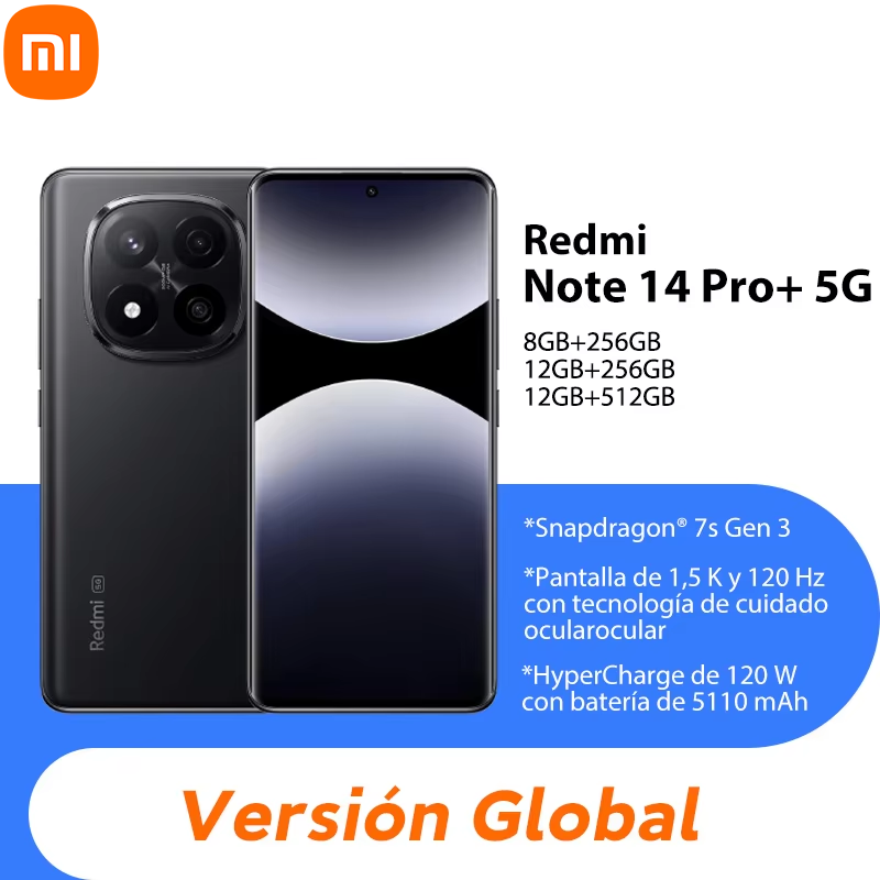 Weltpremiere Globale Version Redmi Note 14 Pro+ 5G Smartphone Snapdragon 7s Gen 3 200 MP Rückfahrkamera 120 W HyperCharge IP68