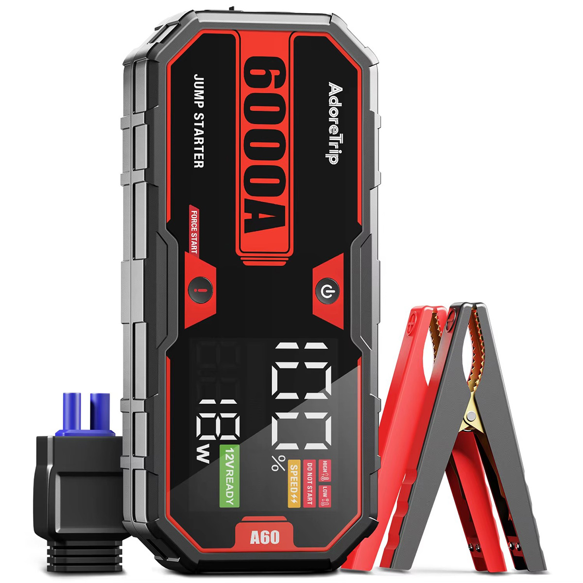 Arrancador de Coches Portátil AdoreTrip 6000A, Banco de Energía, Cargador de Batería de Auto de 12V, Dispositivo de Arranque para Motores de Gasolina de 7L y Diésel de 4.5L