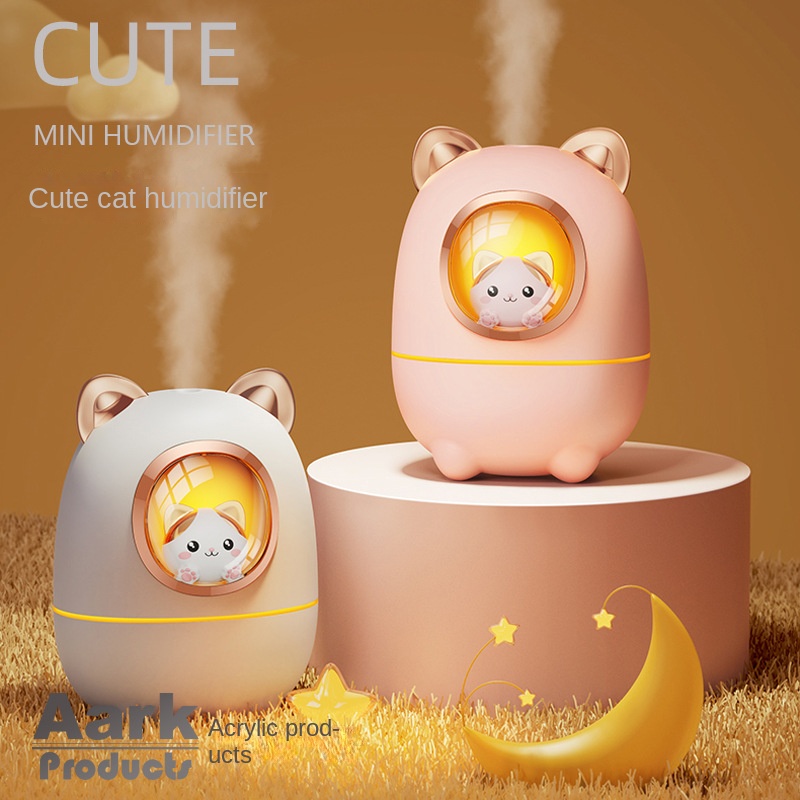 Hoạt Hình Kitty Siêu Âm Thanh Máy Tạo Độ Ẩm Không Khí USB Tinh Máy Khuếch Tán Tinh Dầu Có Đèn LED Cho Nhà Phòng Bình Hoa Khuếch Tán