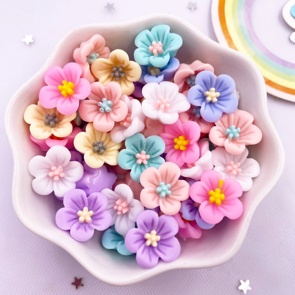 50 шт., 14 мм, смола, 3D, красочный цветок Morning Glory, драгоценные камни, фигурки с плоской задней частью, скрапбук, свадебная аппликация, домашний декор, поделки OL708