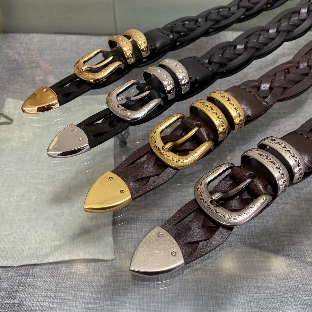 Ceinture unisexe de luxe en cuir de vachette de haute qualité, motif 2024, boucle à ardillon, tissée à la main, 30 mm