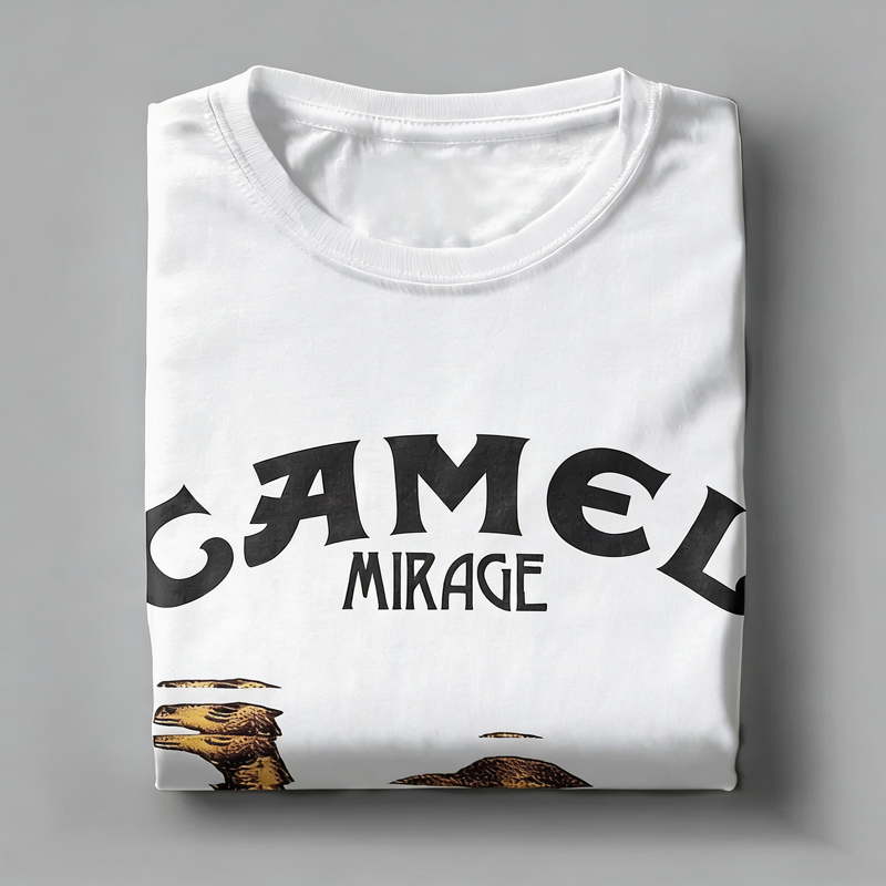 Verão vintage camelo mirage banda t camisa masculina puro algodão unisex novidade camisetas tripulação pescoço camisetas de manga curta