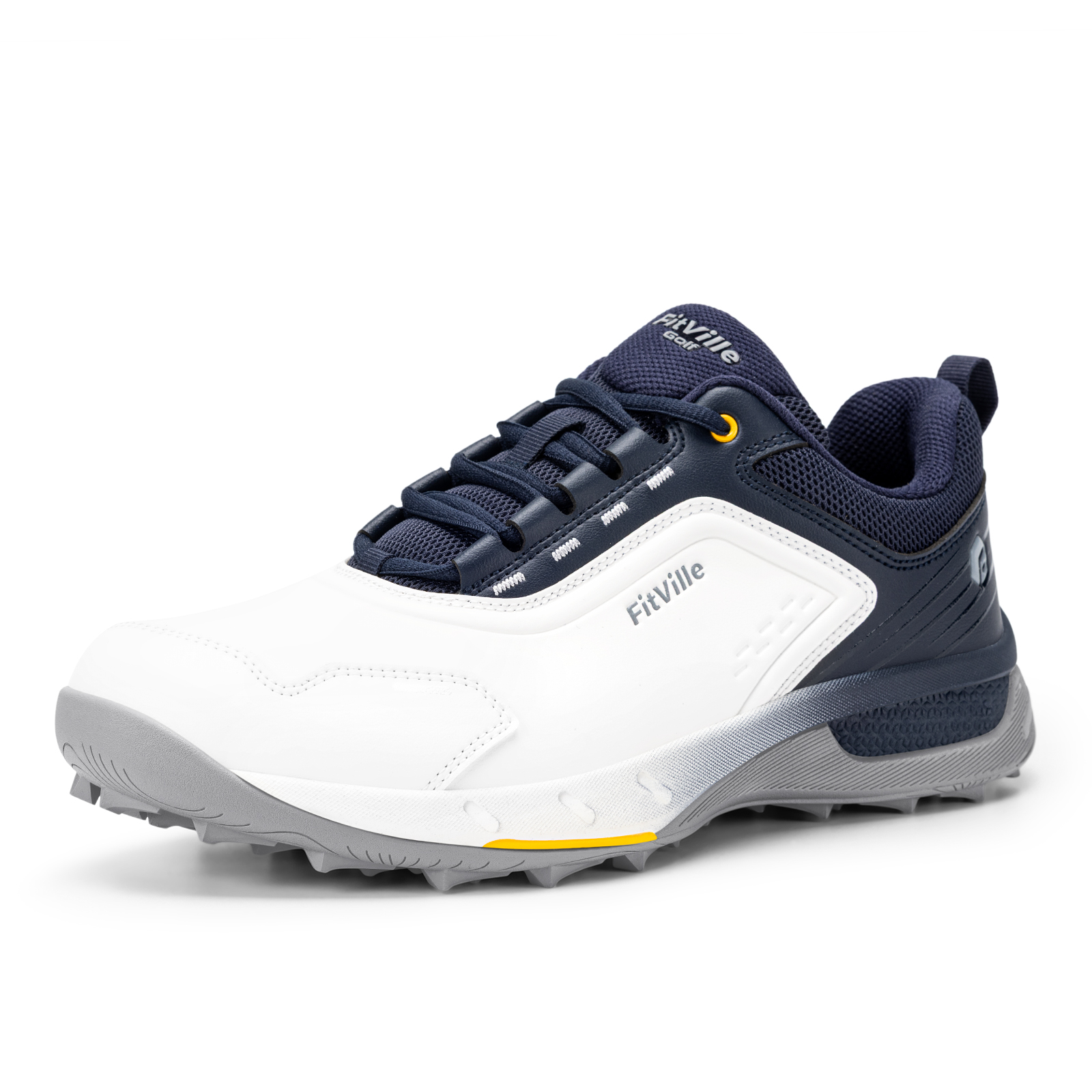 Zapatos de Golf para Hombre FitVille, Zapatos de Golf Profesionales Anchos sin Tacos para Hombre, Equipo Deportivo, Zapatillas de Lujo Resistentes al Agua