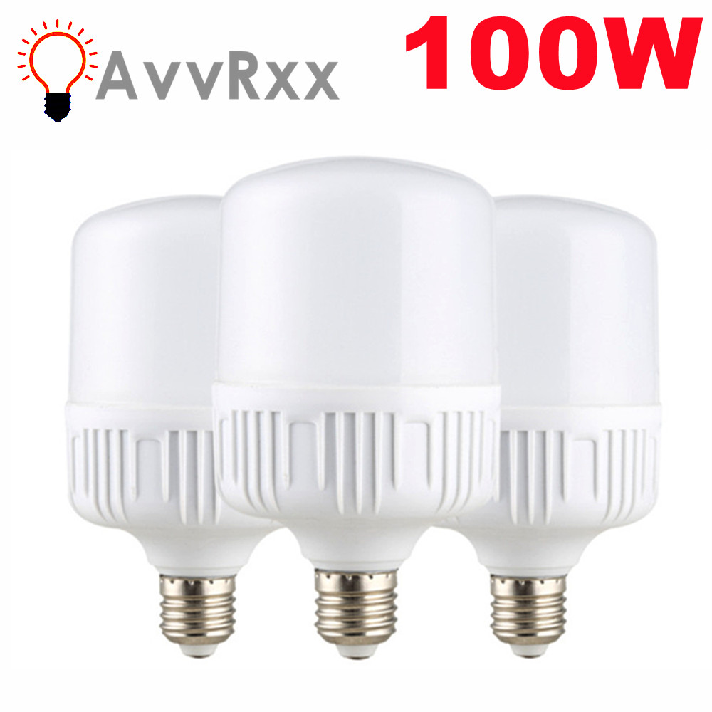 100 ワット E27 LED ネジ口ライト 220V ちらつきのない高輝度電球白色光目の保護高放熱