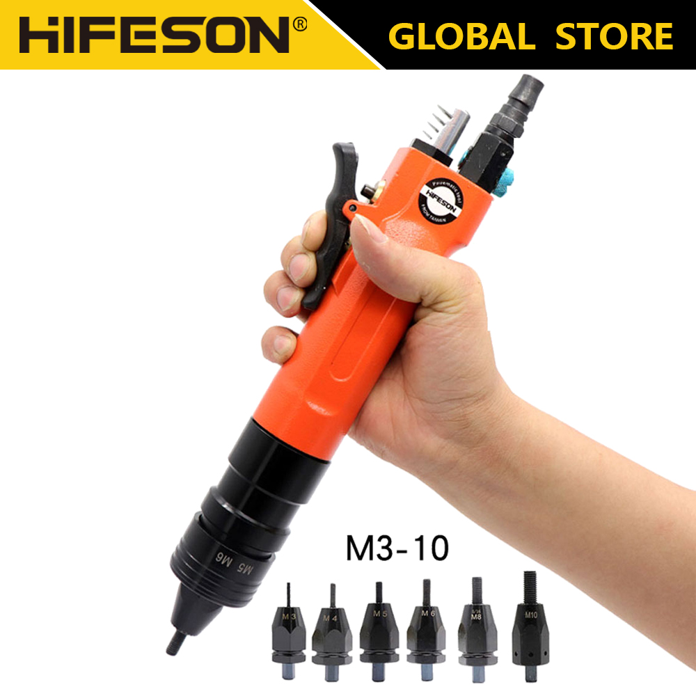 Hifeson空気圧エアリベットナットガンインステッドプルセッターリベットリベットツールm3 m4 m5 m6 m8 m10用折りたたみ式リベットヘッド