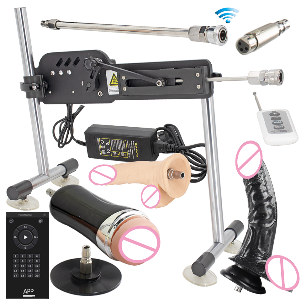 FREDOUCH Upgrade Sexmaschine mit Fernbedienung, superleise, ultra-einstellbar, Vac-u-Lock, 30 dB, 120 W, Liebesmaschine mit kostenlosem großem Dildo