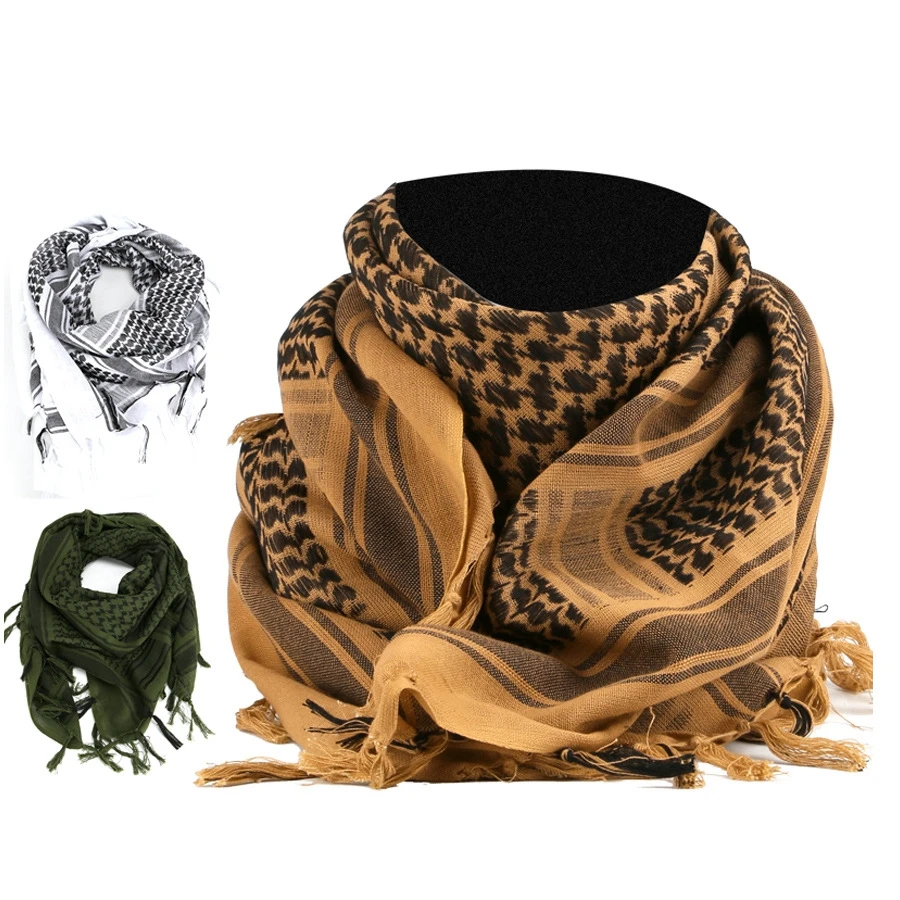 Taktyczna Keffiyeh Szal Arabski Szalik Ochrona Szyi Chusta na Głowę Bawełniane Szaliki Zimowe